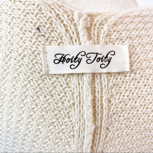 Hoity Toity Women Creme Cardigan Open Front - Picture 6 of 7